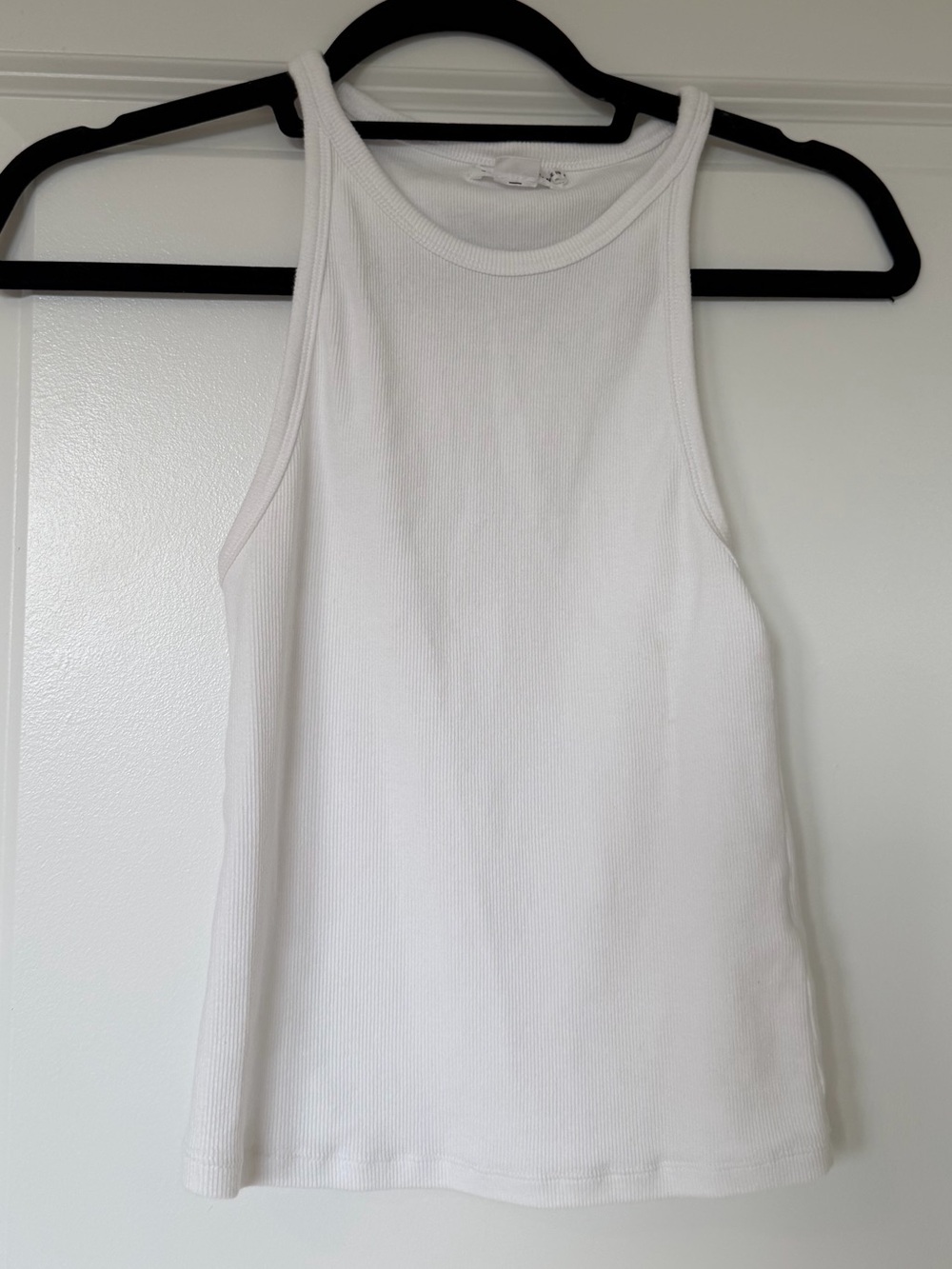 White Ribbed Tank Top